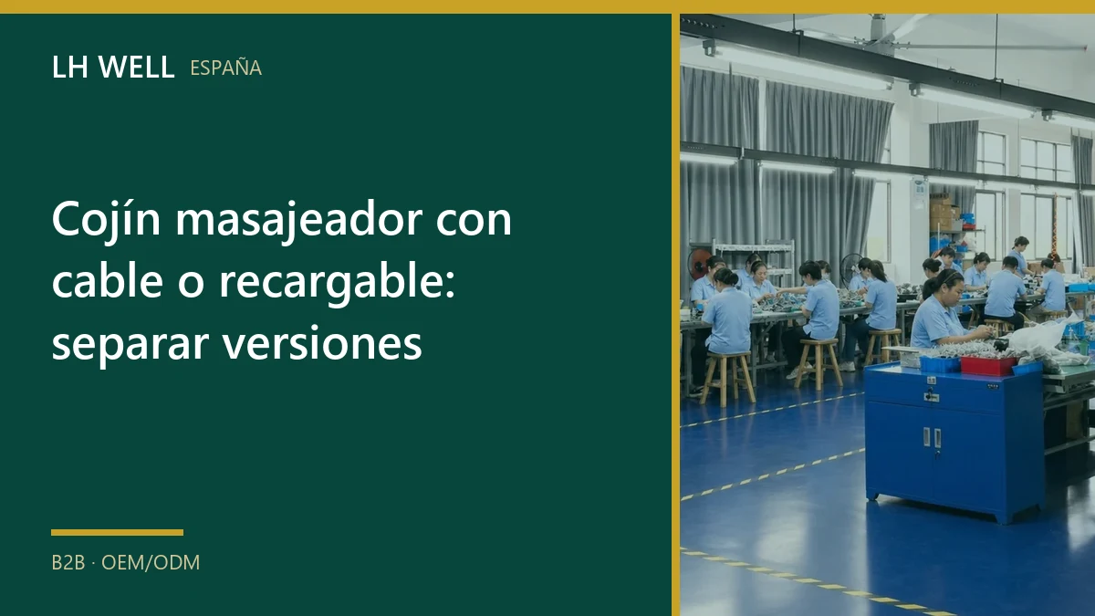 Cojín masajeador con cable o recargable: separar versiones