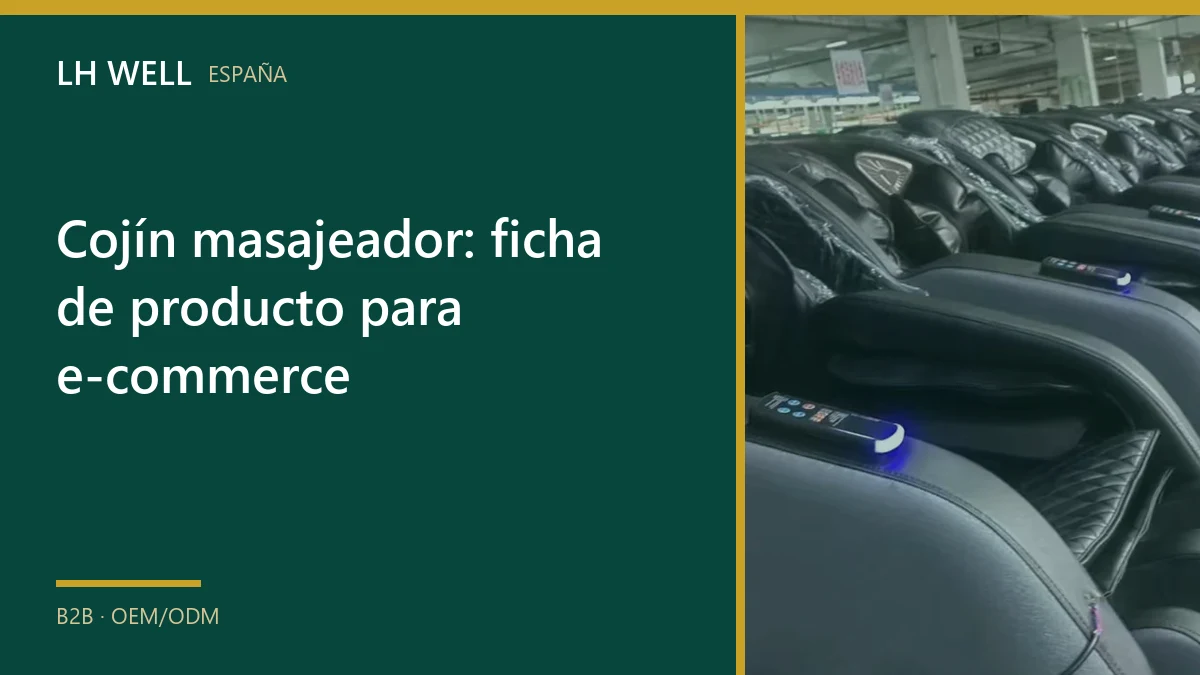 Cojín masajeador: ficha de producto para e-commerce