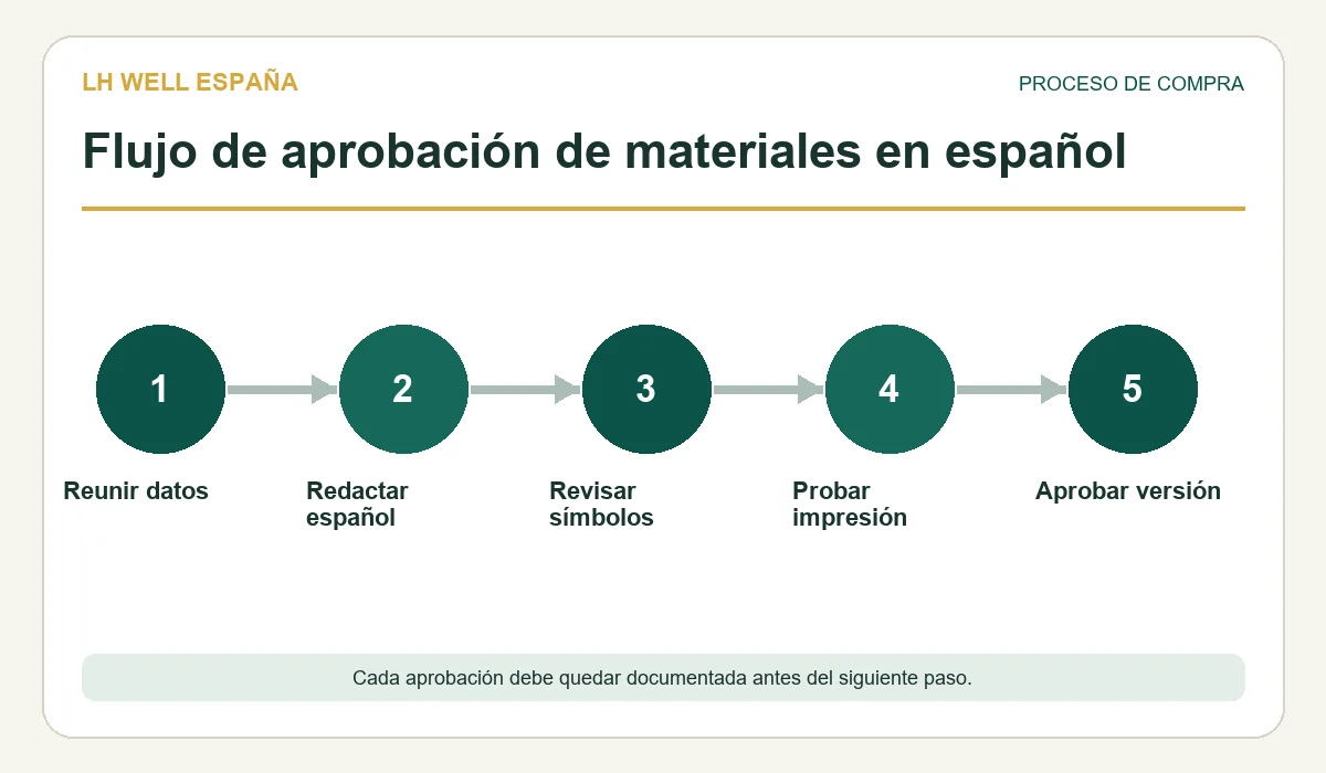 Flujo de decisión para manual etiquetas embalaje espanol masajeadores