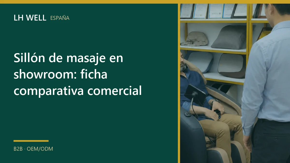 Sillón de masaje en showroom: ficha comparativa comercial