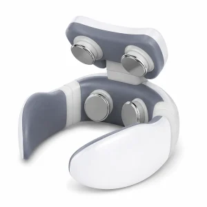 Masajeador cervical inalámbrico con calor y mando LH-014 sobre fondo limpio para catálogo B2B
