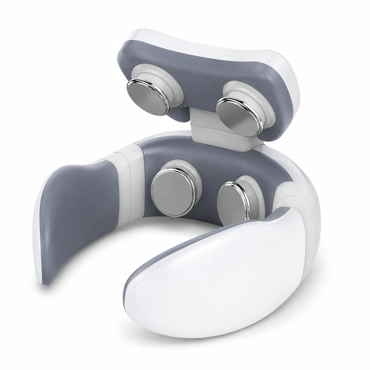 Vista frontal de Masajeador cervical inalámbrico con calor y mando LH-014