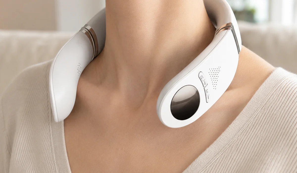 Aplicación comercial de Masajeador cervical inalámbrico de 7 nodos con calor LH-015