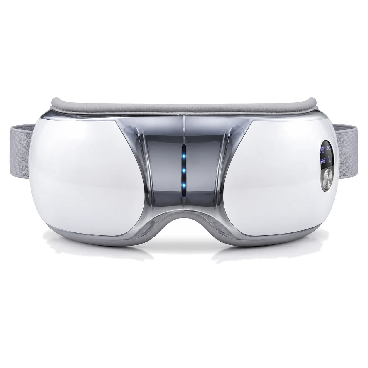 Vista frontal de Masajeador de ojos plegable con calor y Bluetooth LH-069