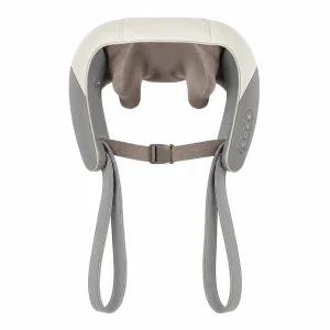 Masajeador portátil recargable de cuello y espalda LH-083 sobre fondo limpio para catálogo B2B